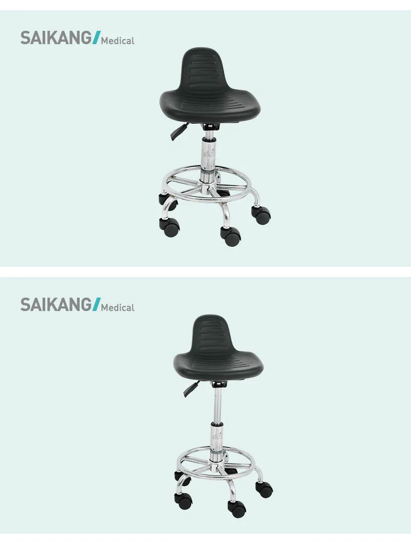 Ske013-11 Saikang Movable PU Leather Height Adjustable Hospital Doctor Nurse Office Chair