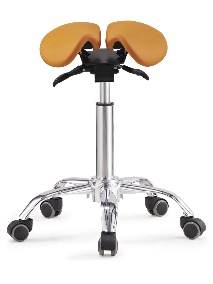 New Split Saddle Stool for Tattoo Dental Medical with Wheels Voiceless