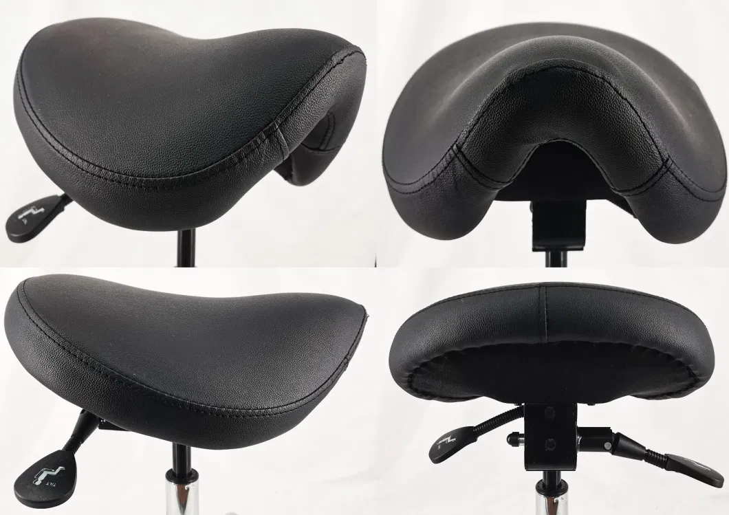 Medical Use White PU Leather Saddle Doctor Swivel Computer Chair