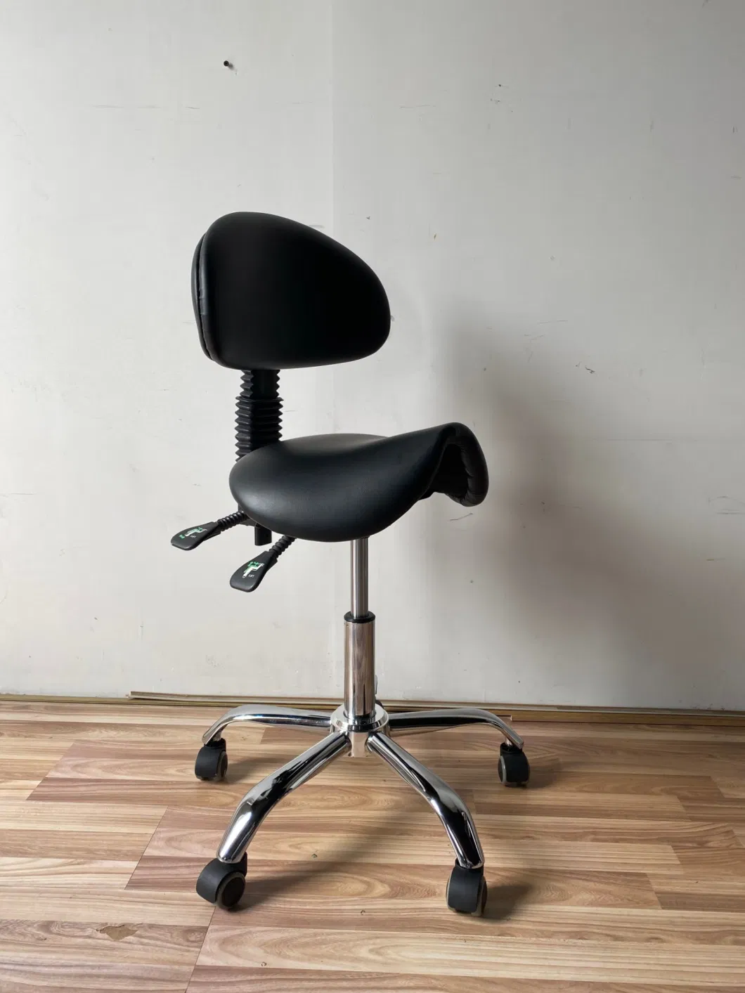 Ergonomic Saddle Seat Medical Dental Chair Stool with Backrest