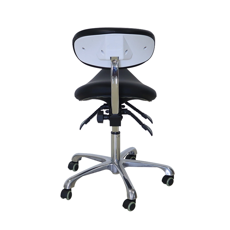 Aluminum Alloy Black Color Medical Electric Dentist Economic Chair Dental Saddle Seat Assistant Stool for Clinic with Backrest