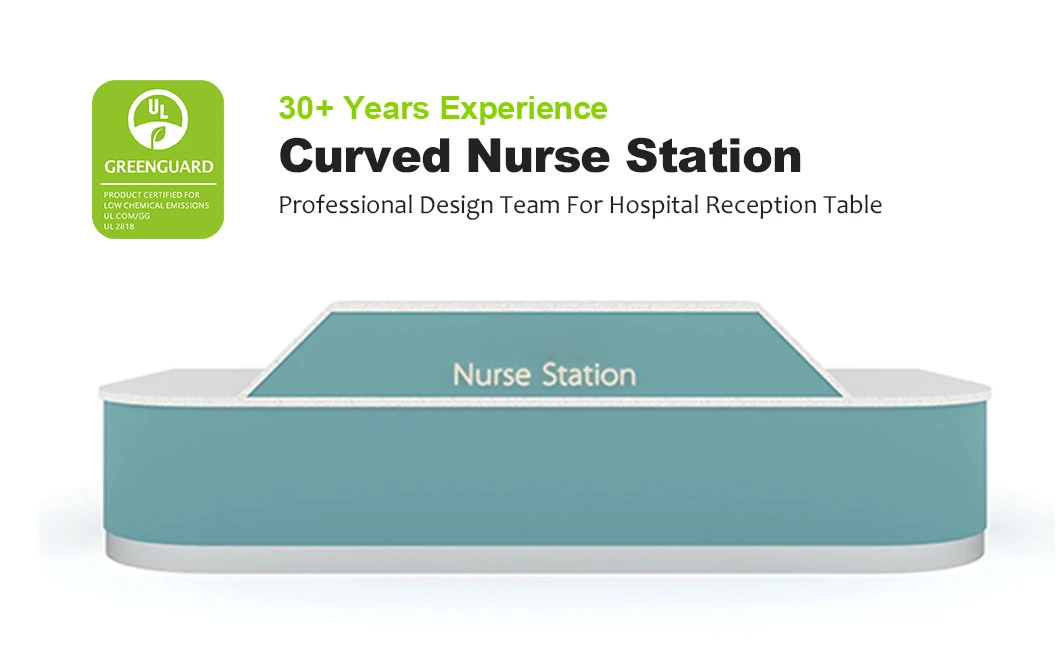 Solid Surface White Long Front Table Big Large Clinic Reception Desk U Shaped Hospital Nursing Nurse Station Design