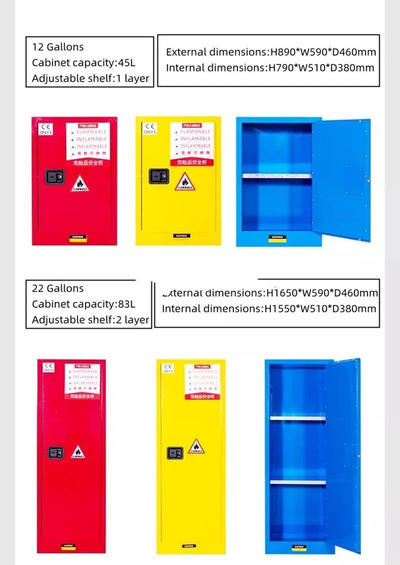CE Certified Chemical Resistant Flammable Safety Cabinet Fire-Proof Storage Cabinet for Laboratory