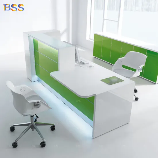 Green Office Reception Desk for Sale Medical Front Table Design Contemporary Receptionist Counter Furniture 
