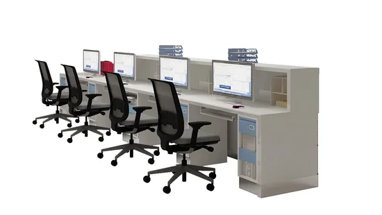 Modern Nurse Station with Sleek Design and Durable Materials for Hospital Use 