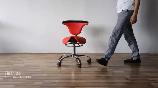 Hospital Saddle Medical Dental Stool with Rotating Backrest