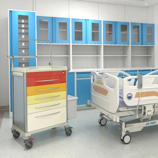 Portable Medical Storage Trolley for Emergency Crash Cart Medication 