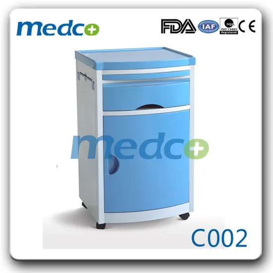 Ce ISO Medical Equipment ABS Bedside Cabinet with Wheels 