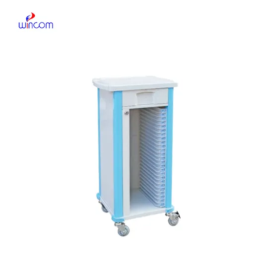Patient Files Storage Mobile Medical Records Holder Trolley ABS Plastic Single Row Record Case Chart Wn198