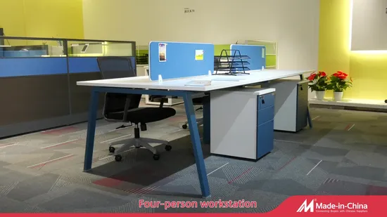 Face to Face Wooden Computer Table MFC Furniture Staff Office Workstation with Cabinet 