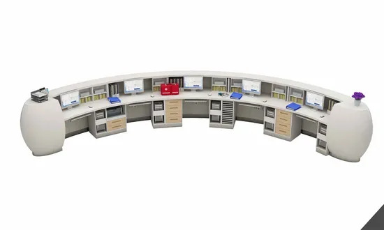 New Design Hospital Wooden Granite Reception Station Reception Desk Clinic Nurse Station 