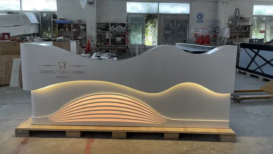 Medical SPA Reception Table Design Luxury Clinic Beauty Salon Front Reception Desk 