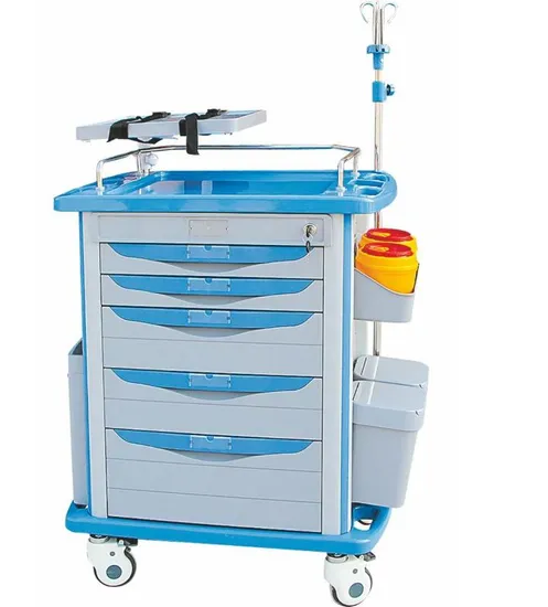 Hr Storage Box Hospital Multifunction ABS Medical Cart Anesthesia Trolley 