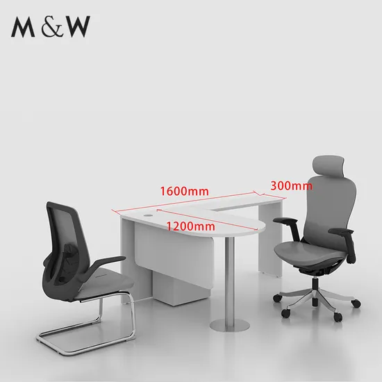 M&W Hospital Furniture L Shape Wood Material Station Design Desk Wood 