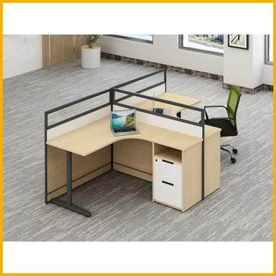 Simple Design Office Table Cubicle 120 Degree Dividers 3 Seats Workstation