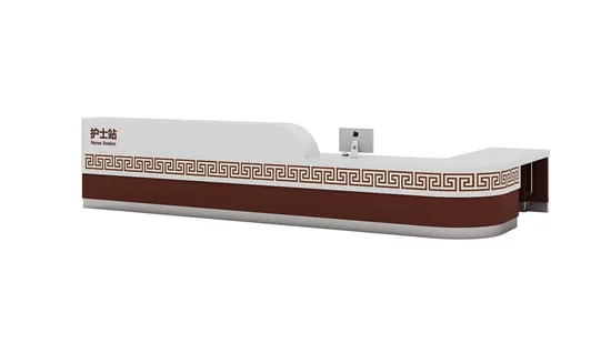 Custom Blue Corner Hospital Nurse Station Reception Desk Size Orthopaedic Clinic Reception Desk 