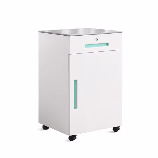 Sks036 Saikang Wholesale Movable Stainless Steel Hospital Medical Bedside Cabinet with Wheels
