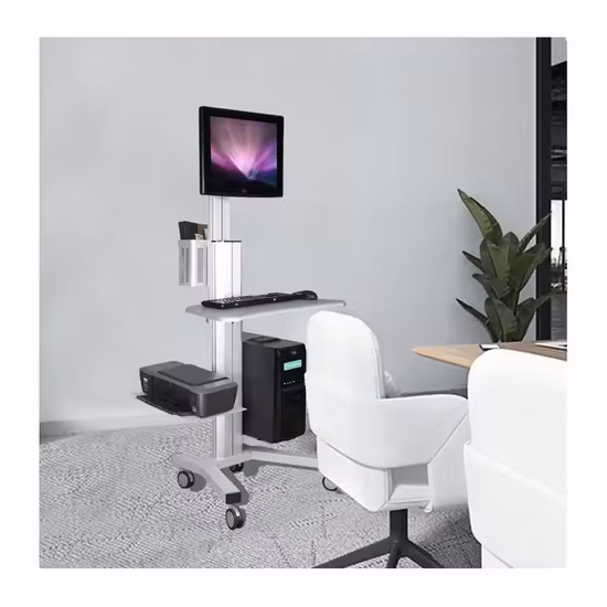 Single/Dual Screen Computer Cart Remotely Monitoring Mobile Medical Workstation with All