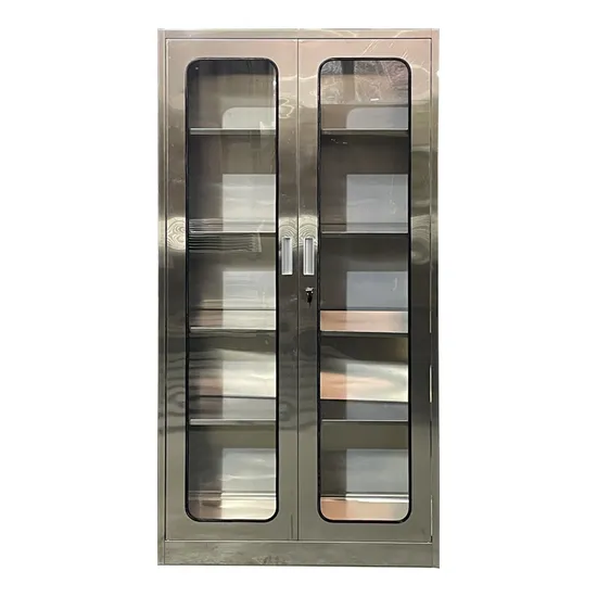 Glass Medical Instrument Cabinet Outpatient Medicine Cabinet Stainless Steel Hospital Furniture, Hospital Furniture 