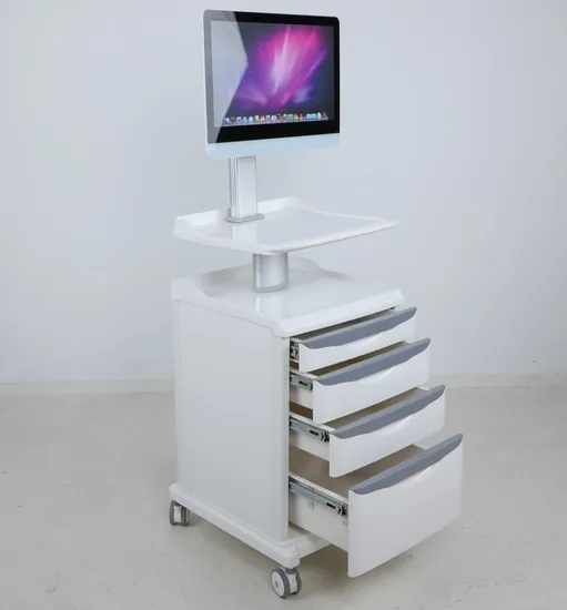 Hospital Medical Trolley for Medical Workstation Cart Medical Computing Cart with Lockable Laptop Storage Space 